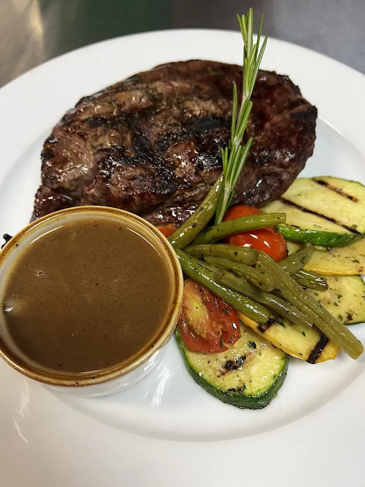 Ribeye Steak Veggies and Mushrooms Sauce